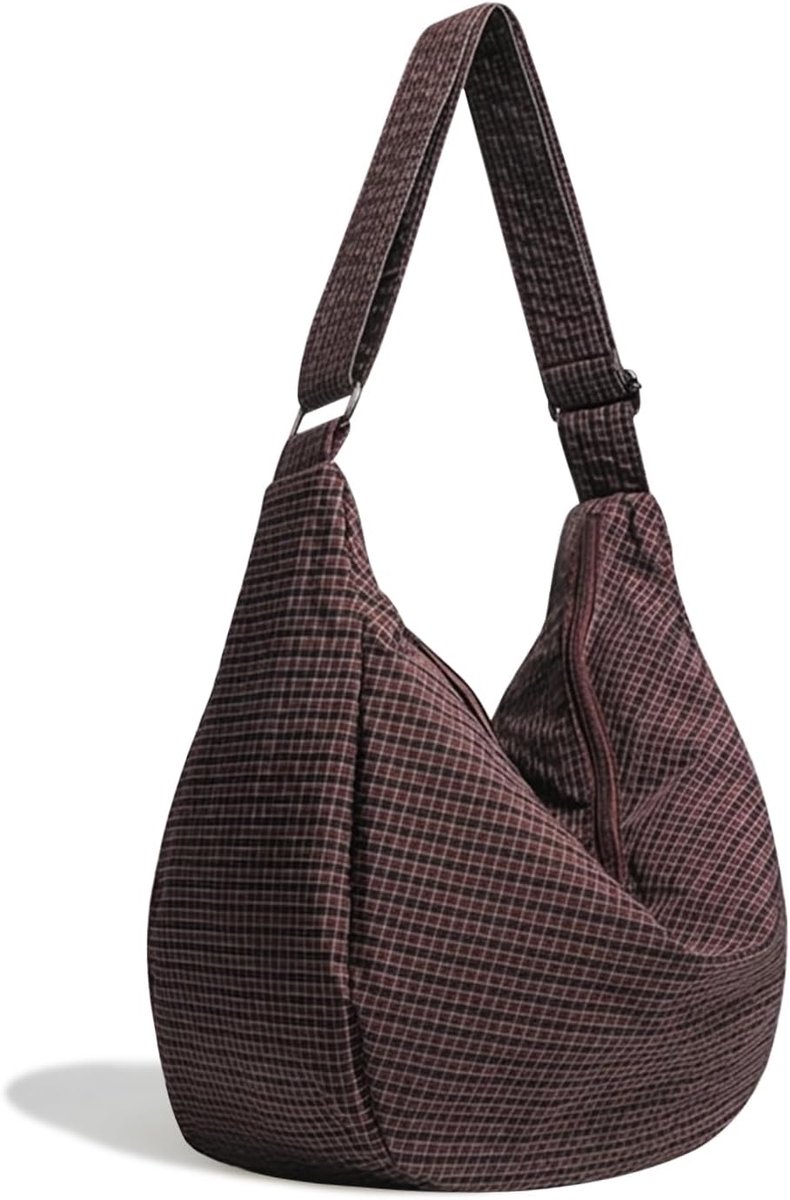 SnelShoppen - Uniseks Nylon Schoudertas - Canvas Crossbody Tas - Trapeze Fashion Tote Bag - Ideaal voor Dagelijks Gebruik, Kantoor, School en Reizen -
