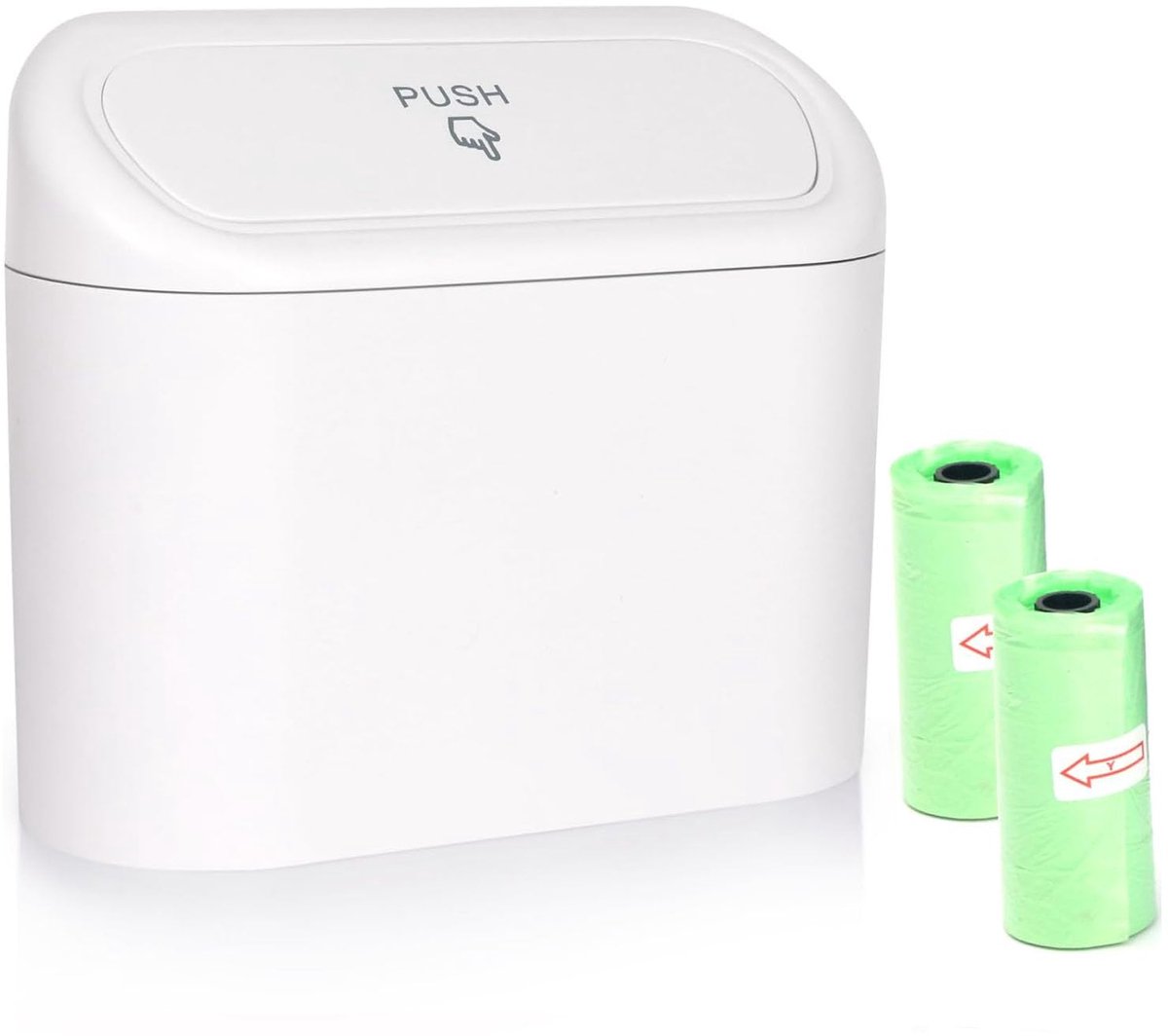 SnelShoppen - EINESIN Auto Prullenbak - Mini Auto Organizer met Deksel en 40 Vuilniszakken - Kleine Afvalbak voor Auto, Organisatie, 1,4L, Perfect voo