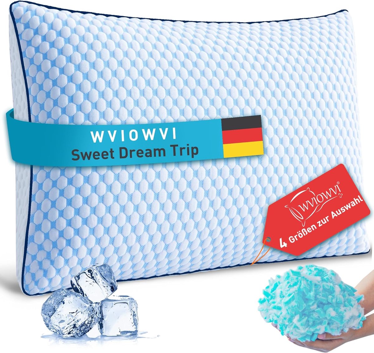 SnelShoppen - Memory Foam Kussen 50x70 cm - Verkoelend Hoofdkussen - Ergonomisch Nekkussen voor Zijslaapers, Rug- en Buikslapers - Comfortabel Slaapku