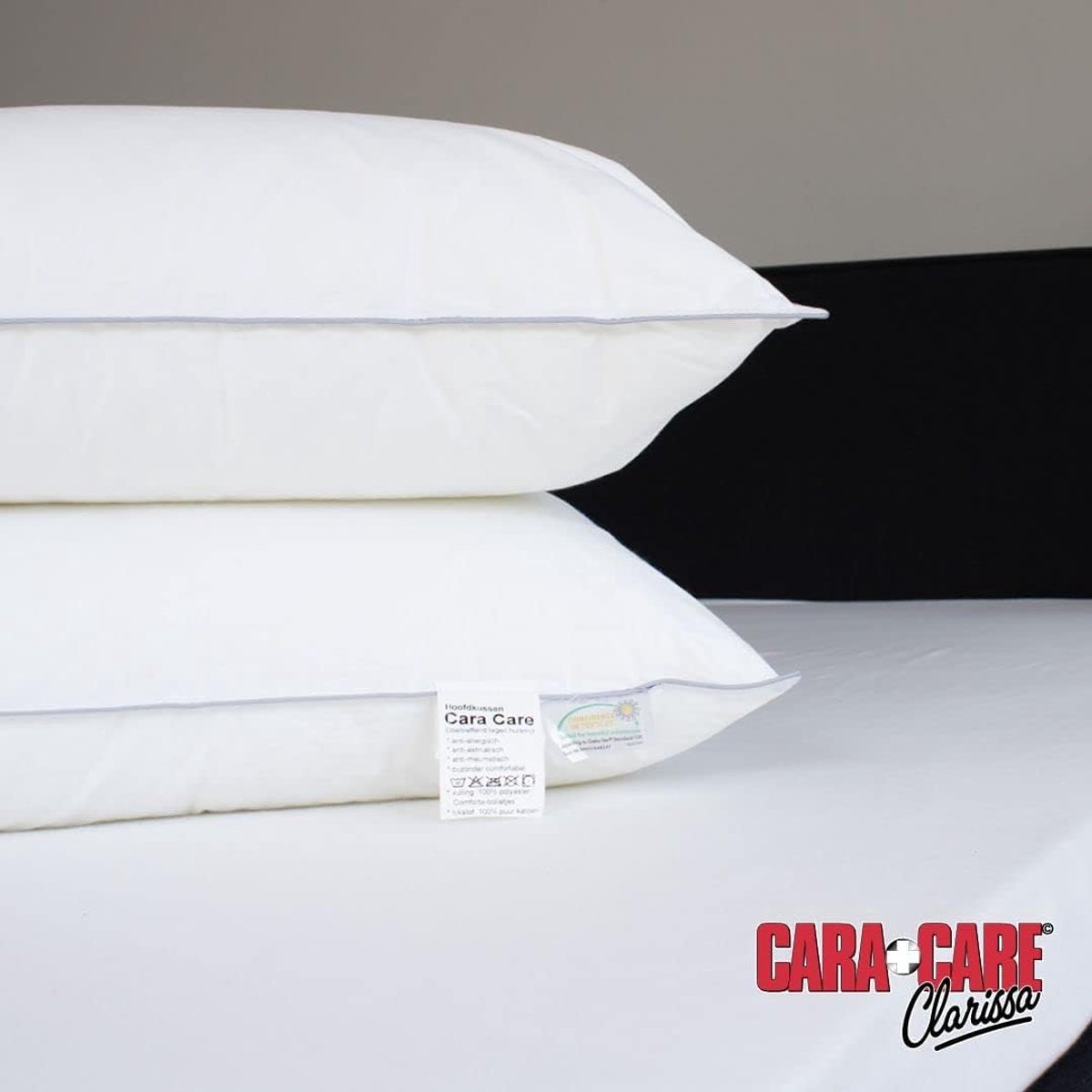 SnelShoppen - Cara Care Hoofdkussen 60x70cm | Anti-allergisch, Stofvrij, 90°C Wasbaar, Ondersteunend, Ademend, Ideaal voor Allergieën