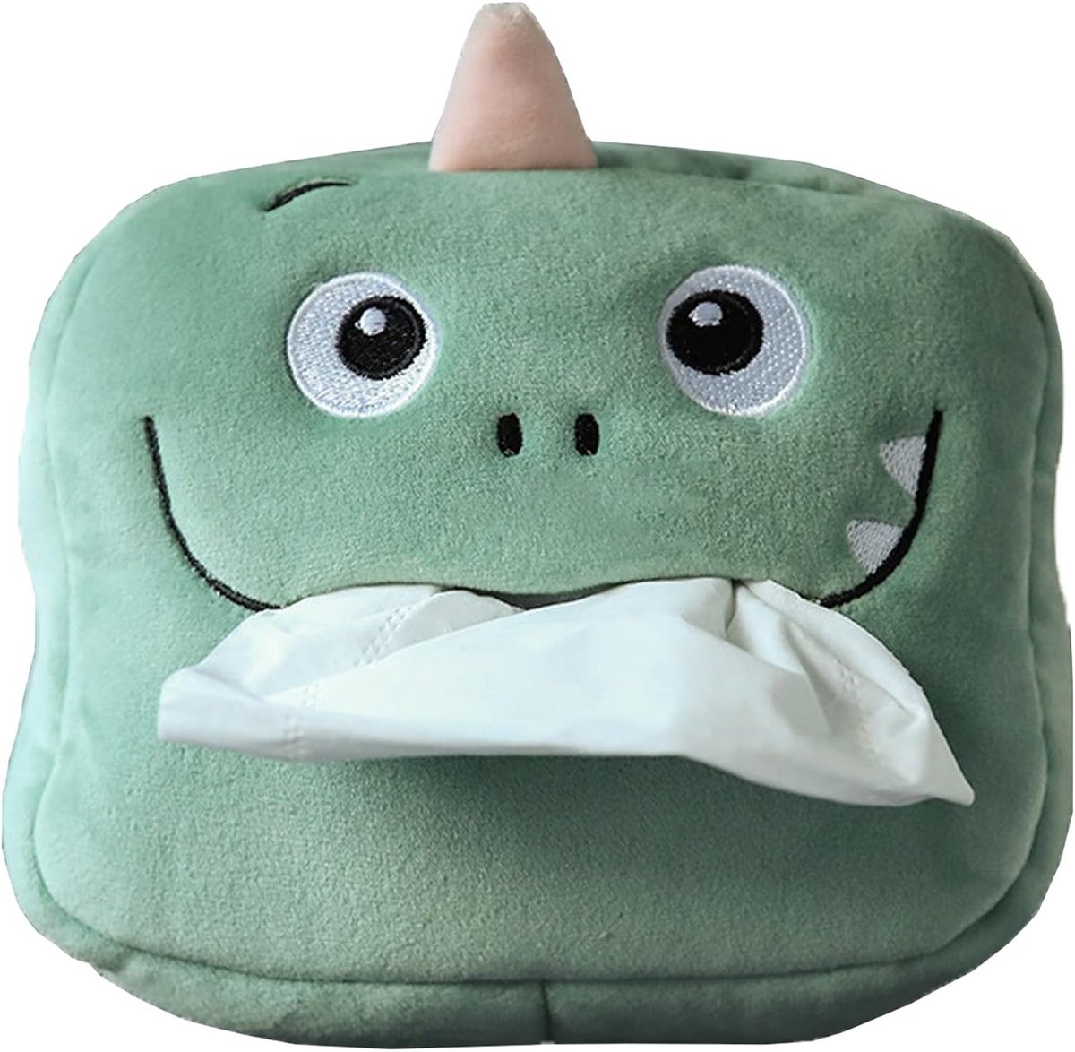 SnelShoppen - Pluche Dinosaurus Tissue Box Dispenser - Creatieve Zakdoeken Papier Houder, Servet en Cosmetische Doos voor Auto, Thuis, Badkamer, Keuke