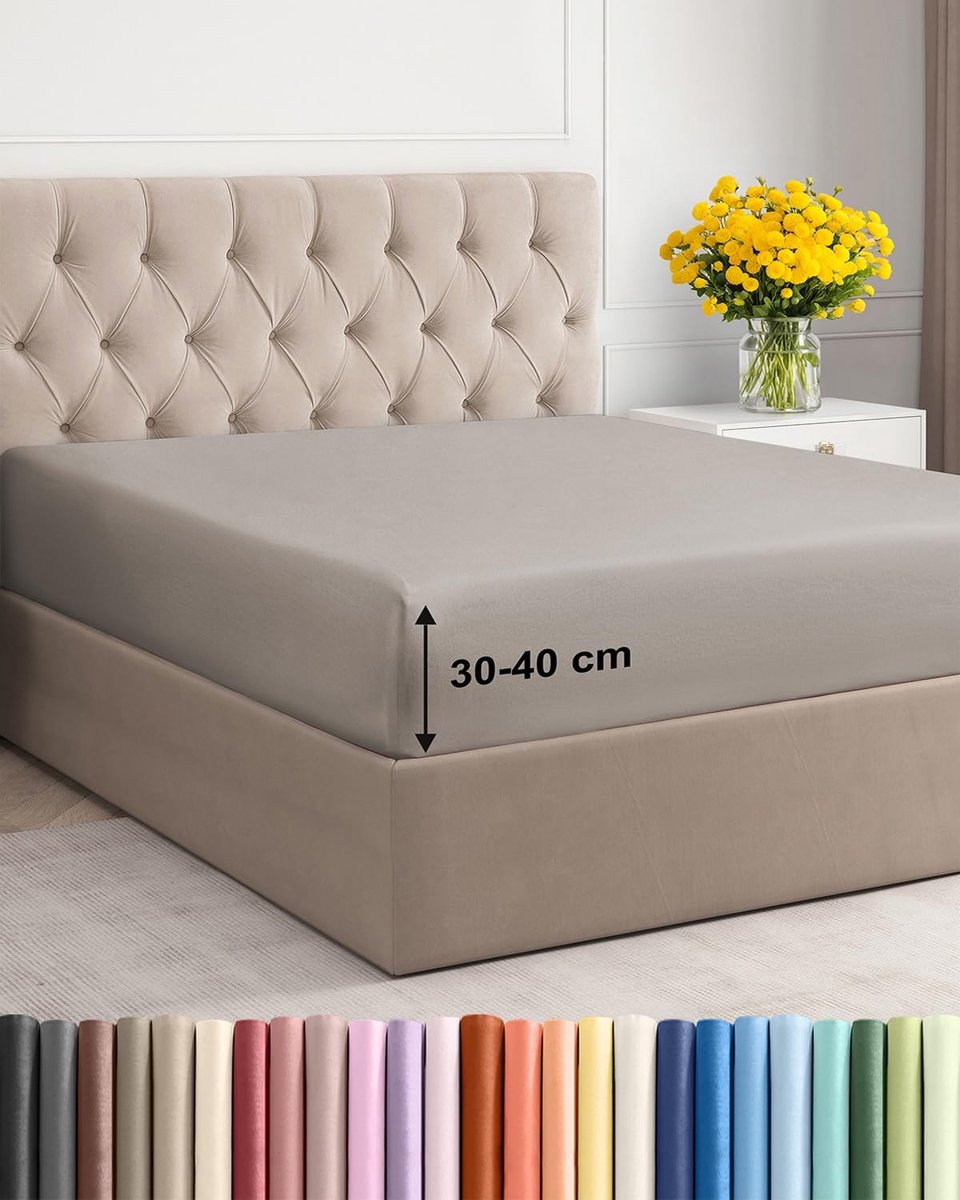 SnelShoppen - Fitted sheet 160x200 cm - 40 cm Hoek - Microvezel - Geschikt voor Boxspring 