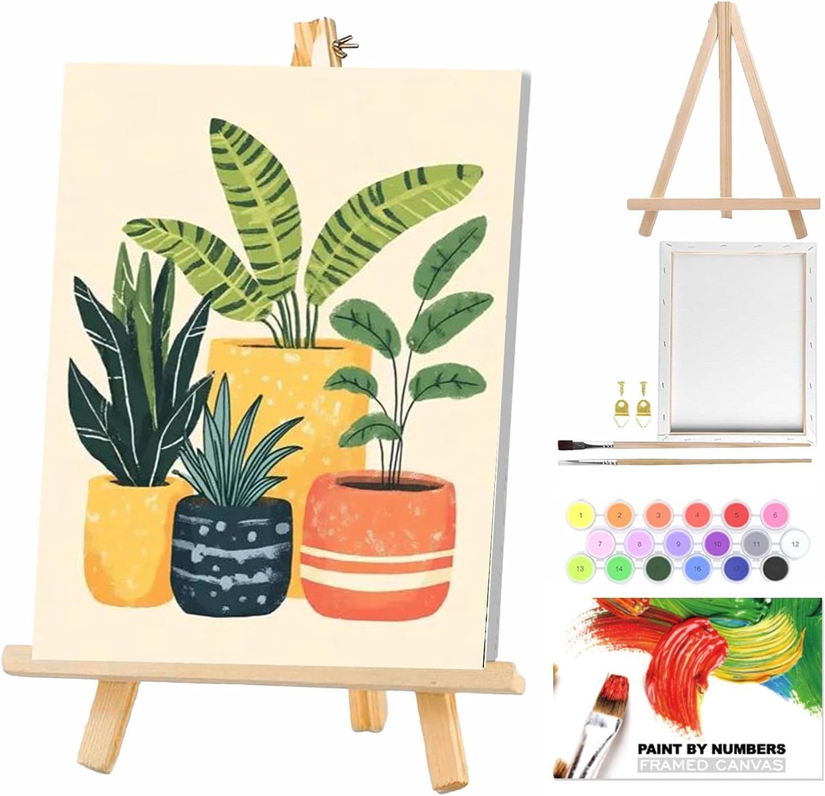 SnelShoppen - Paint by Numbers voor Volwassenen met Lijst - Schilderen op Nummer Kit met 2 Borstels, Acrylverf, Handgeschilderd Op Canvas voor Thuisde