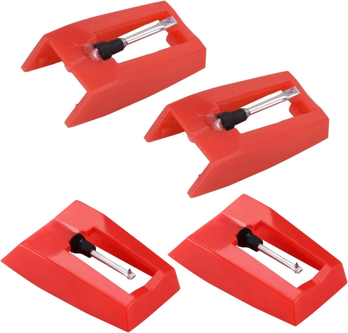 SnelShoppen - 4PCS Turntable Naalden voor Platenspelers - Compatibel met CROSLEY, JENSEN, VICTROLA - Lichtgewicht en Duurzaam ABS Plastic en Aluminium