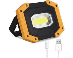 SnelShoppen - Oplaadbare LED Bouwlamp 30W 2000LM Draagbare Bouwverlichting met USB, 3 Modi voor Camping, Bouwplaats, Garage, Werkplaats, Energiebespar