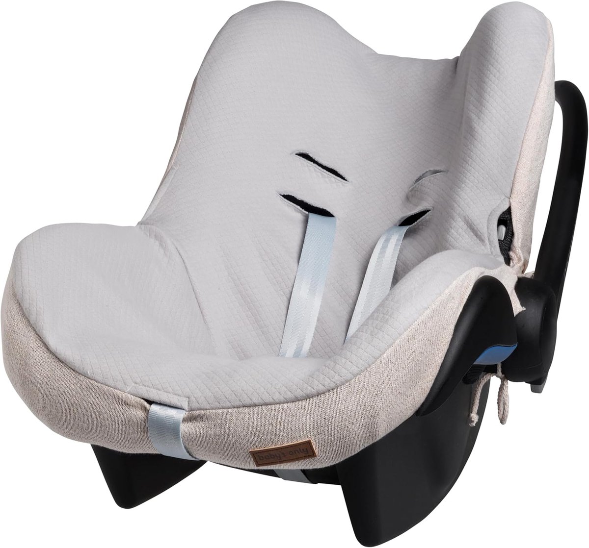 SnelShoppen - Baby autostoelhoes Maxi Cosi 0+ Sparkle - Goud-Ivory Melange - Luxe gebreide rand - Ademend katoen - Voor 3-puntsgordel - Bescherming te