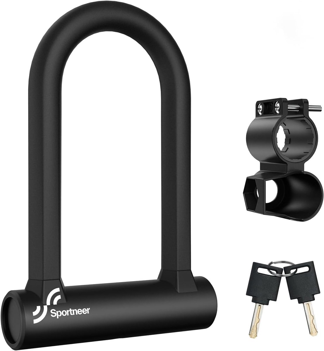 SnelShoppen - Heavy Duty Fiets D-slot 17mm - Stalen Beugel Slot voor Fietsen, E-bikes, Mountainbikes, Vouwfietsen - Inclusief 2 Sleutels en Houder