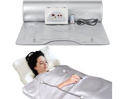 Sunowl Far Infrarood Sauna Deken met 2 zones, infrarood sauna met ritssluiting, 220 V, draagbare sauna voor thuis voor ontgifting en fysiotherapie