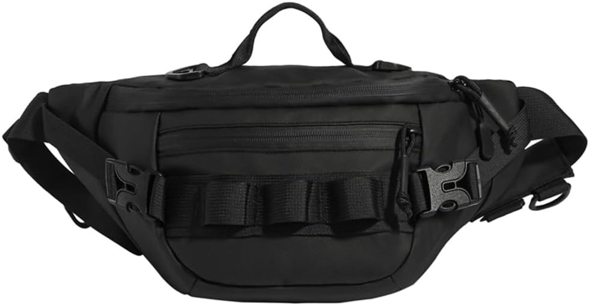 SnelShoppen - Portable Heuptas voor Vissen, Fietsen, Wandelen, Trekking, Jagen, Zwart - 38x16x9 cm, Multifunctioneel, Waterdicht, Verstelbare Band van
