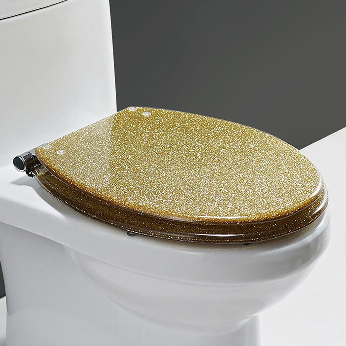 Toiletbril - Toiletdeksel - Badkamer Vernieuwen - Langzaam Sluitend - Universeel Passend - Goudkleurig