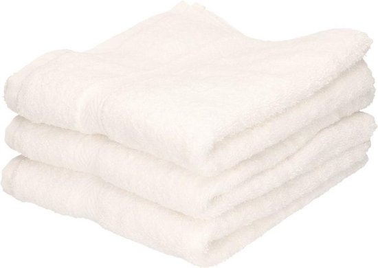 3x Luxe handdoeken wit 50 x 90 cm 550 grams - Badkamer textiel badhanddoeken