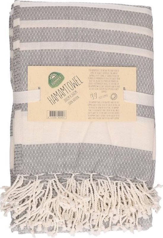 Hamam handdoek XL grijs 200 x 240 cm | bol.com