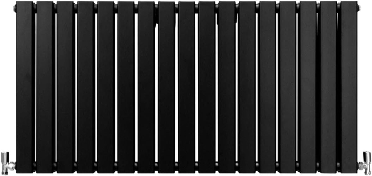 SnelShoppen - Designer Radiator 60x119cm Modern Mat Zwart Plat Paneel Dubbelwandig Verwarmingselement voor Keuken, Woonkamer, Badkamer - Slank Ontwerp