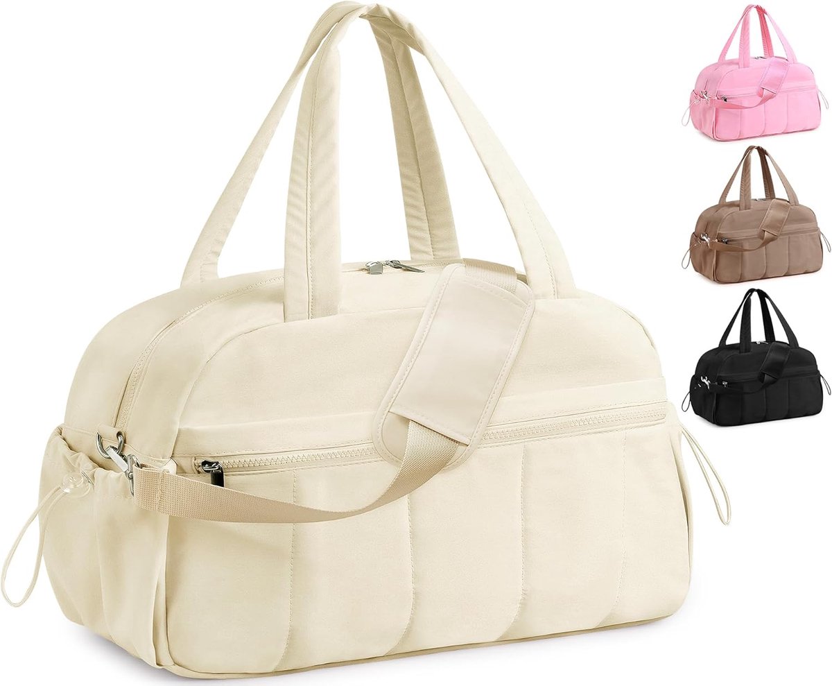 SnelShoppen - Vrouwelijke Reisbagage Waterproof Sporttas met Vochtige Zak - Grote Weekendtas voor Vrouwen - Lichtgewicht Handbagage - Vouwbare Weekend
