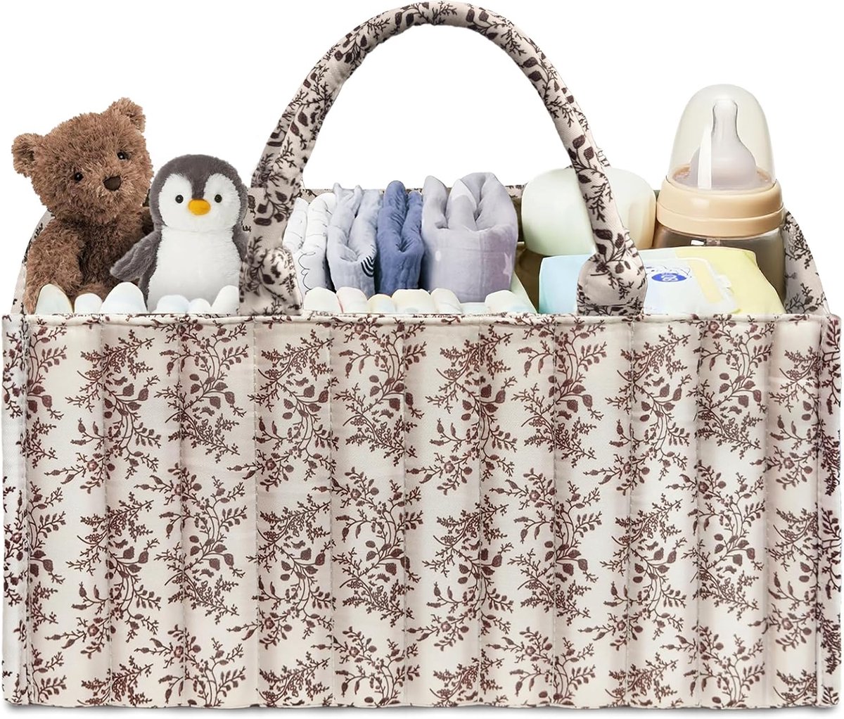 SnelShoppen - Diaper Caddy Baby Diaper Organizer - Vouwbare Tas met Compartimenten - Veilig Polyester - Ideaal voor Baby Essentials - 36x24x17cm - Per