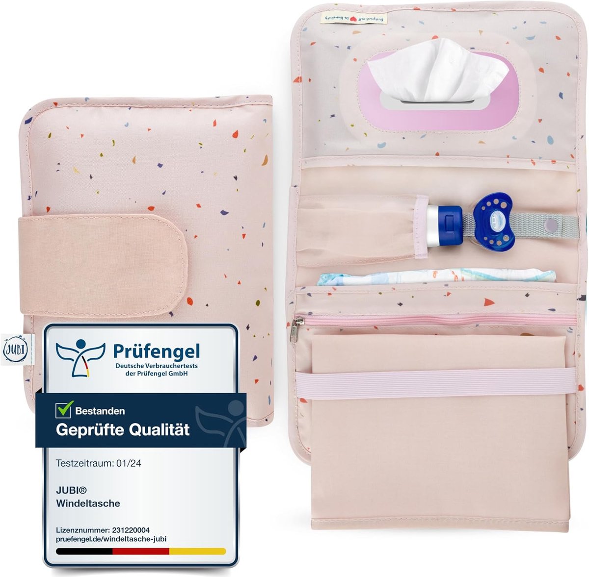 SnelShoppen - Kleine Luiertas met Verschoonmat - Waterdichte, Vouwbare, Wasbare Organizer voor Baby's - Roze Draagbare Luiertas voor Onderweg - Ideaal