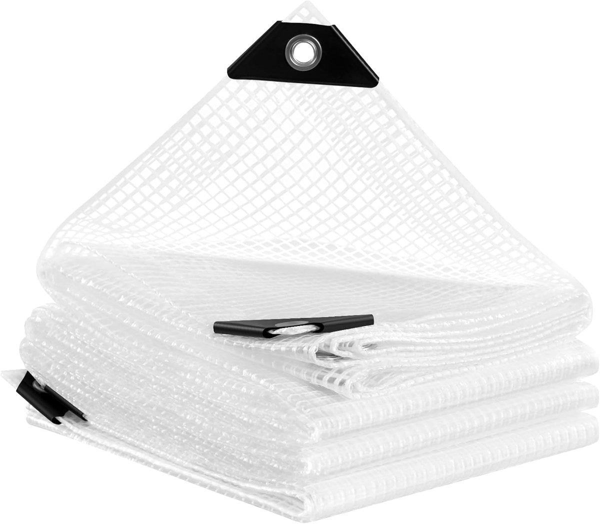 SnelShoppen - Waterproof Tarpaulin 4x5m - Transparante Beschermzeil met Oogjes - 140g/m² Scheurvast en UV-Bestendig voor Tuinmeubelen, Trampoline, Hou