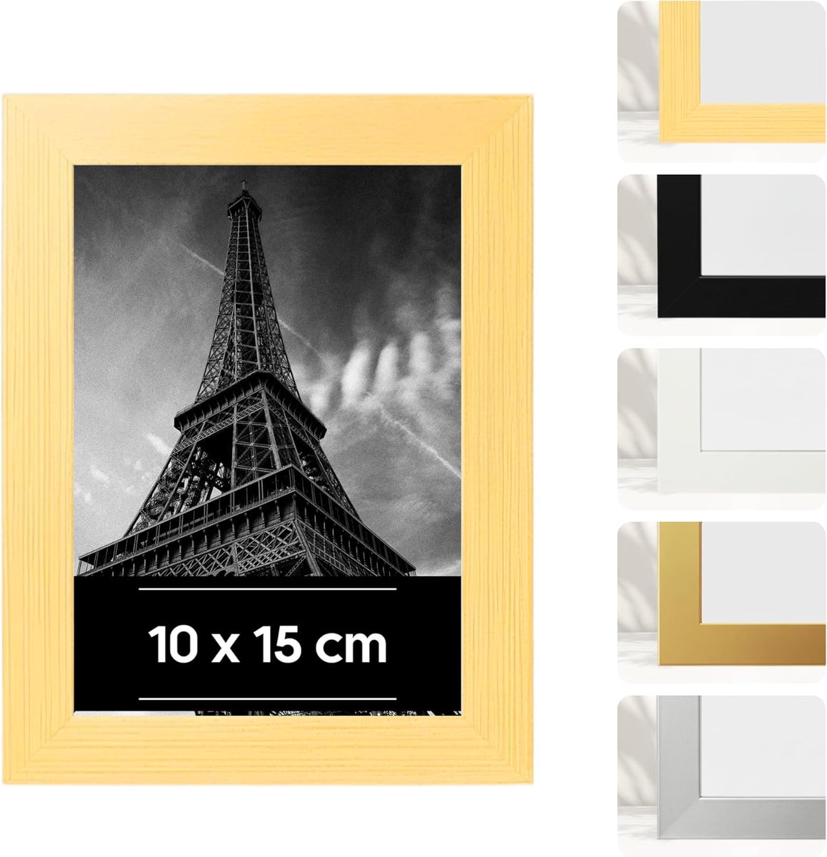 SnelShoppen - 10x15cm Houten Kleur Plastic Fotolijst - Schokbestendige Acrylglas Fotolijst voor Muren en Tafels - Modern Fotokader voor Huiskamer en K