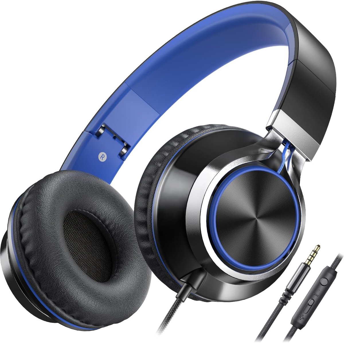 SnelShoppen - Opvouwbare Headphones met Microfoon en Volume Controle - Lichtgewicht Stereo Hoofdtelefoon voor iPad, Android Mobiele Telefoons, Laptops