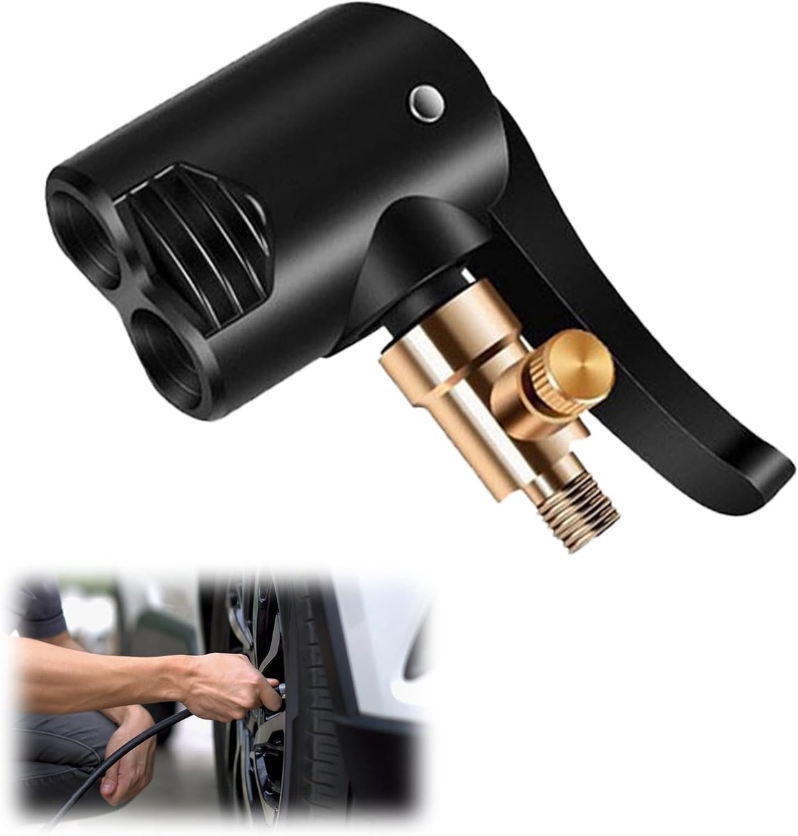 SnelShoppen - Car Valve Adapter, Franse Ventiel Adapter, Click Ventiel, Fietsventiel Adapter, Auto Ventiel Lever Plug, Bandventiel Clip, 1 Stuk