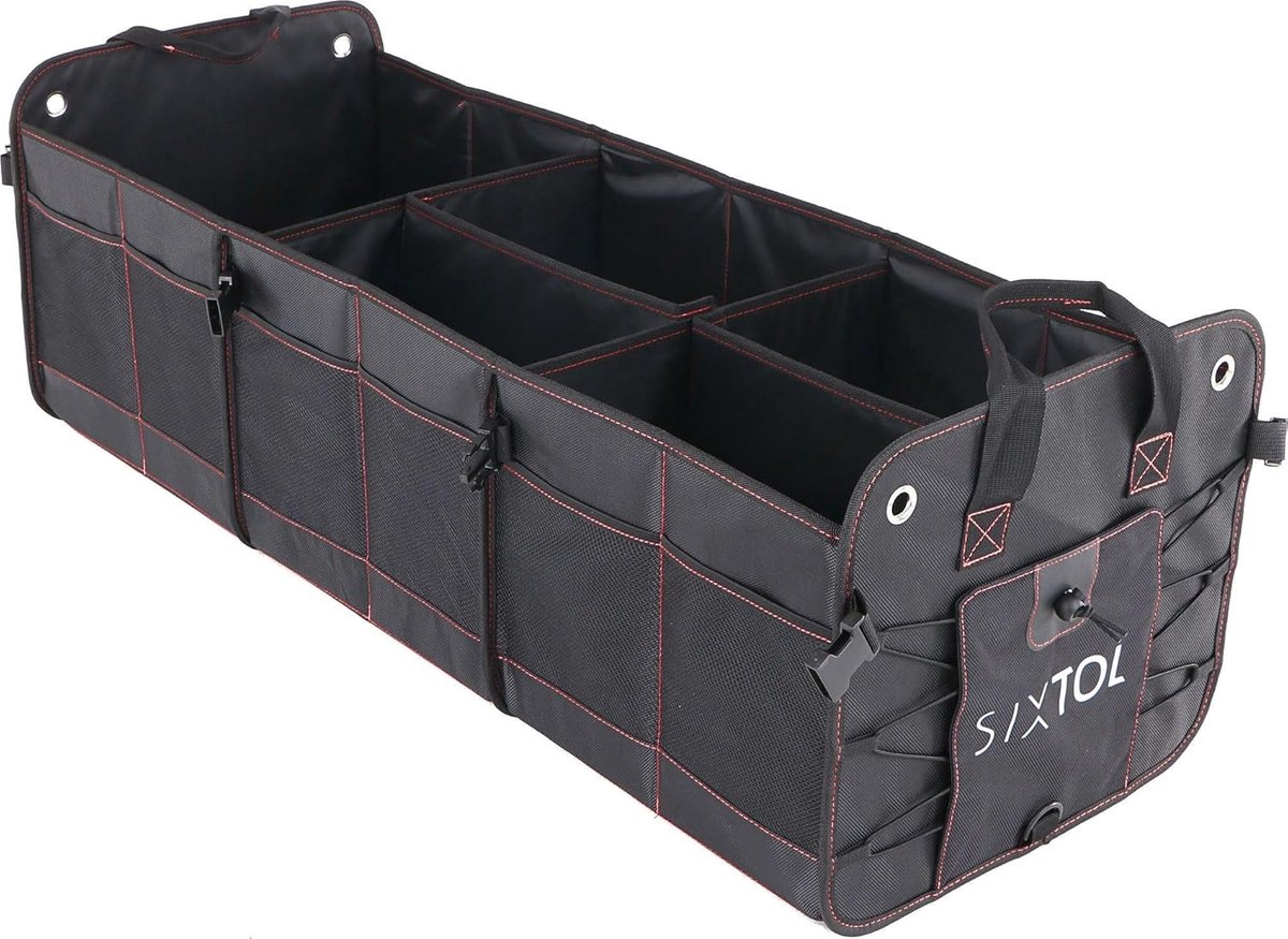 SnelShoppen - CAR COMPACT 19 PRO | Vouwbare Koffer Organiser | 19 Compartimenten | Waterdicht | Zwart | Ideaal voor Auto, Camping en Dagelijks Gebruik
