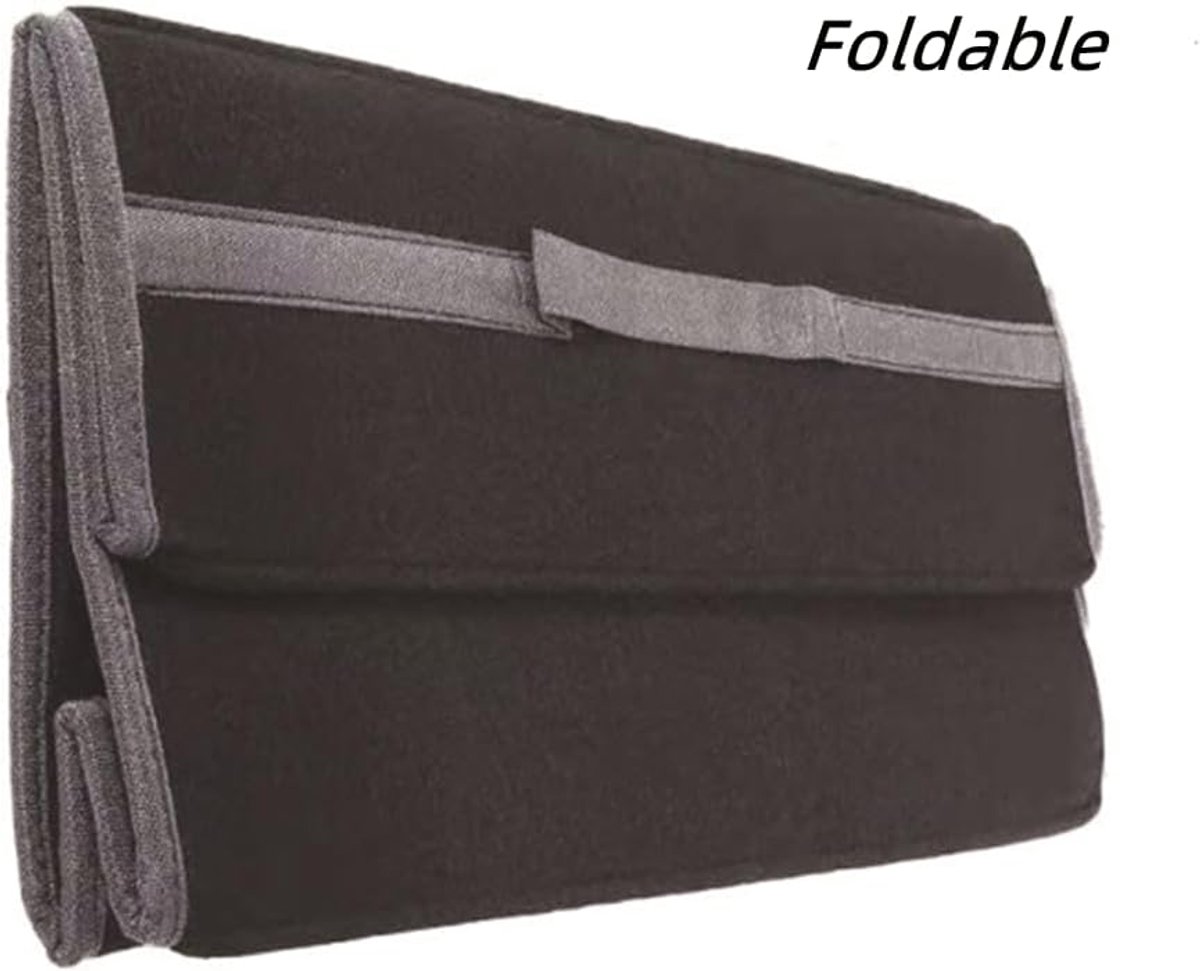SnelShoppen - 2 X Auto Kofferbak Organizer - Praktische Auto Accessoires - Vouwbare Opbergdoos voor Opslag - Geschikt voor Alle Voertuigen - Grijs