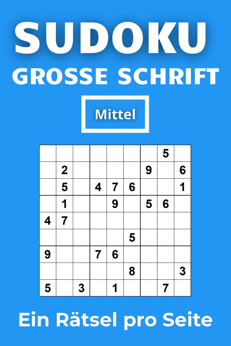 SnelShoppen - Sudoku Grosse Schrift 100 Rätsel | Makkelijk Lezen | 6x9 Zoll | Perfect voor Volwassenen | Ideaal voor Ontspanning en Breintraining