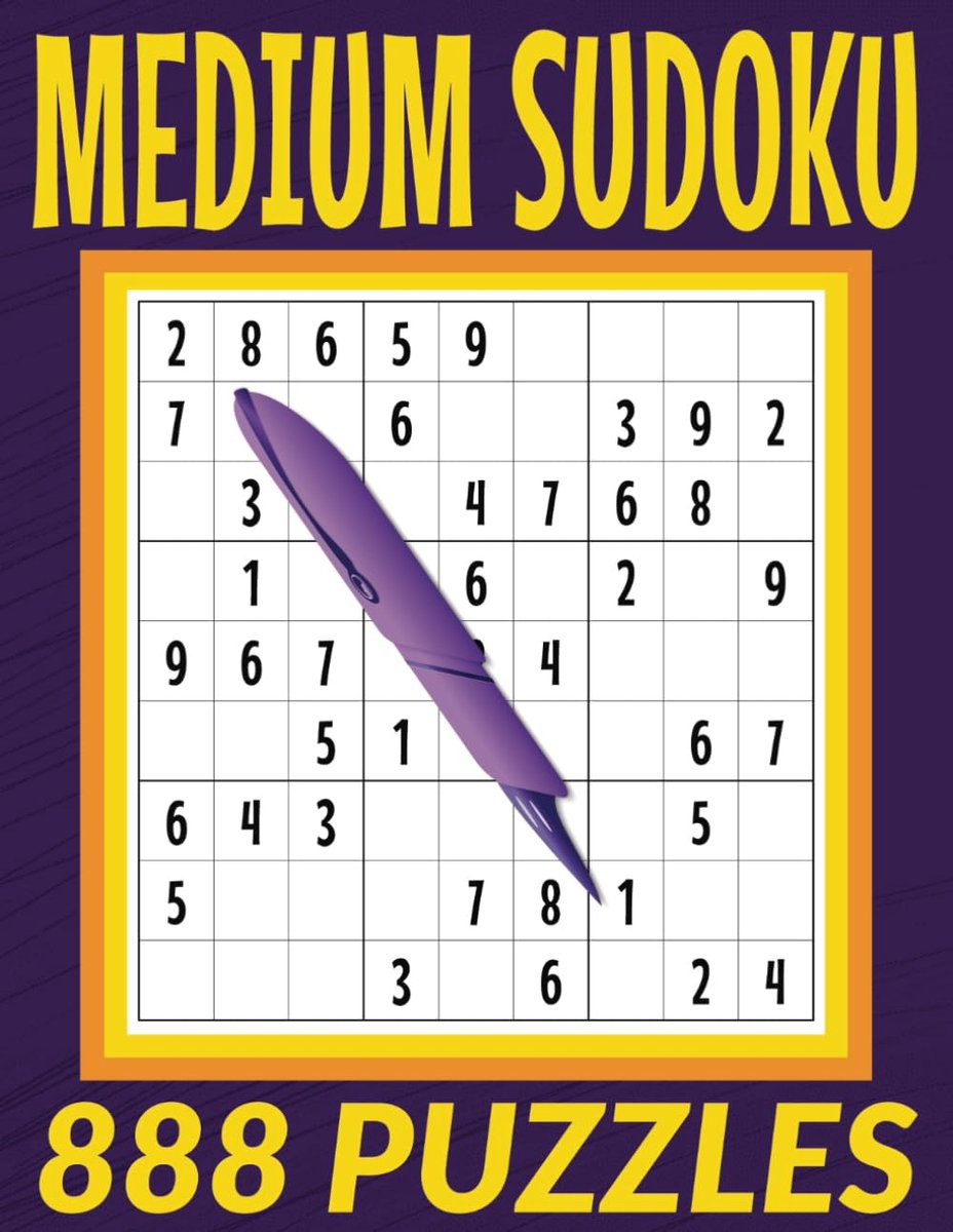 SnelShoppen - Medium Sudoku Puzzels 888 Logica Puzzels, 9x9 Rasters, Zes Per Pagina, Grote Pagina's voor Ontspanning en Breintraining