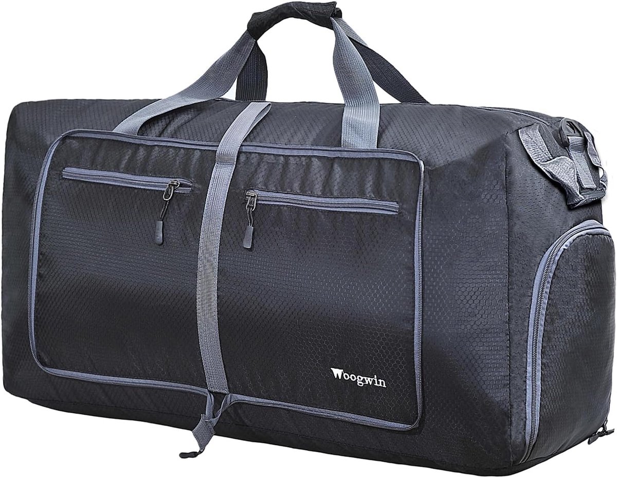 SnelShoppen - 100L Vouwbare Reistas Gymtas voor Mannen en Vrouwen met Schoencompartimenten - Waterdichte Sporttas voor Vakantie, Gym en Sauna - Lichtg