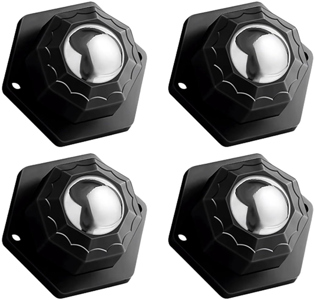 SnelShoppen - Set van 4 Zelfklevende Wielen voor Meubels, Laadcapaciteit 13.6 kg per Wiel, 2.5 cm Laagprofiel, Universeel voor Opbergdozen en Opslagba