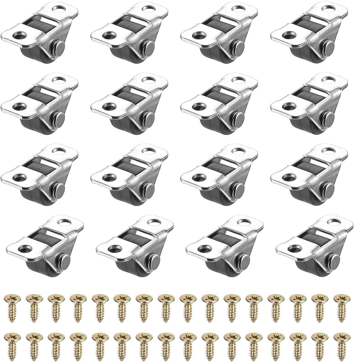 SnelShoppen - 16 Pcs Mini Meubels Wieltjes, 12mm Rubber Wielen voor Meubilair, Duurzame en Slijtvast Casters voor Makkelijk Transport, Perfect voor Ta