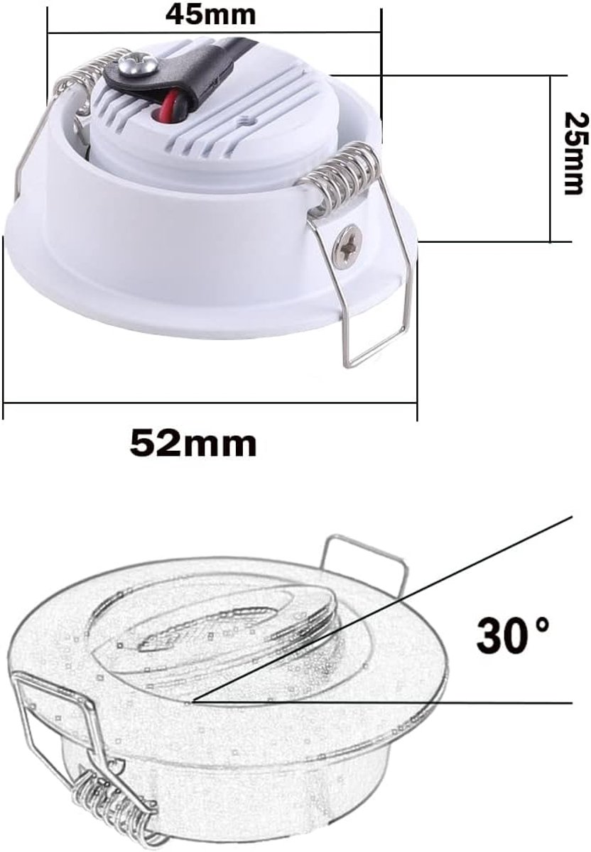 SnelShoppen - 4x Mini Inbouw Spotlights Rond Set - Verstelbare LED Plafondlampen - 3W Warm Wit - 220 Lumen - Ideaal voor Keuken, Woonkamer en Slaapkam