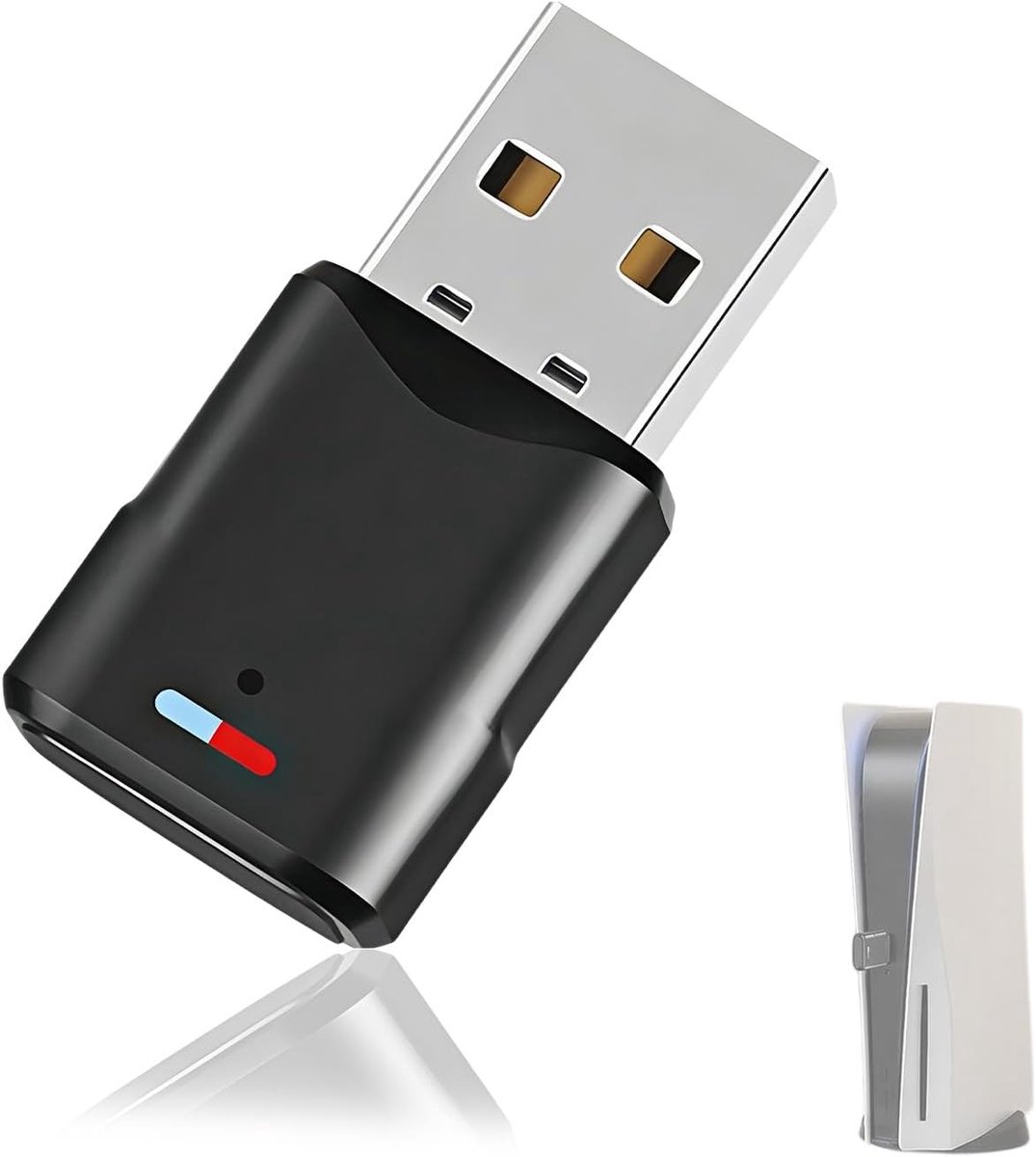 SnelShoppen - Bluetooth-stick USB 5.3 Dongle-adapter, Lage Latentie Bluetooth-ontvanger, 3 Mbit/s Compatibel met PC, PS4, PS5, Switch, Windows, MacOS,