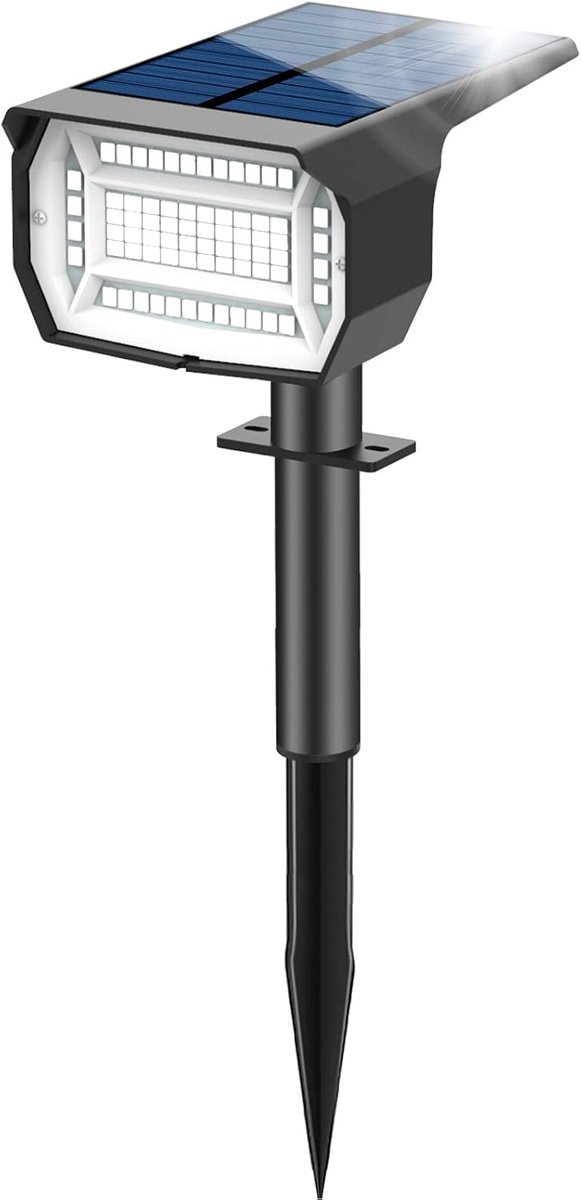 SnelShoppen - Outdoor Solar Light 72 LEDs, 3 Modes, IP67 Waterdicht, 6500K, 2 in 1 Functie, Tuin Spotlights voor Oprit, Tuin, Pad, Terras