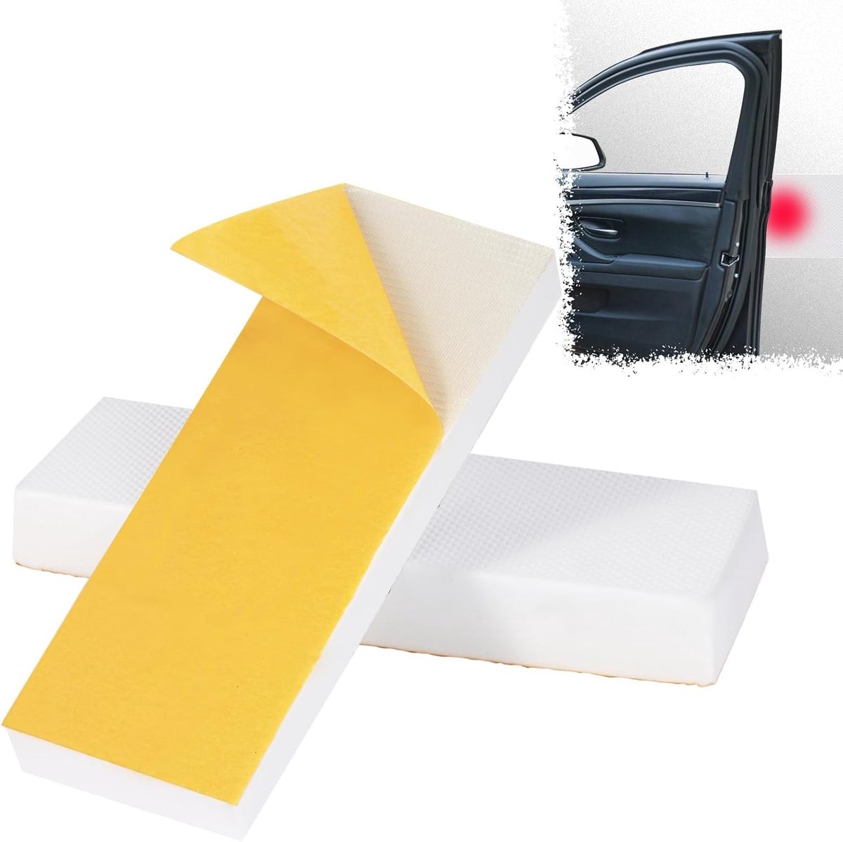 SnelShoppen - Pack van 2 Garages Wandbeschermers Zelfklevend 30 x 10 x 3 cm Wit | Bescherming voor Garage Deuren, Auto's en Muren | Schokbestendige Wa