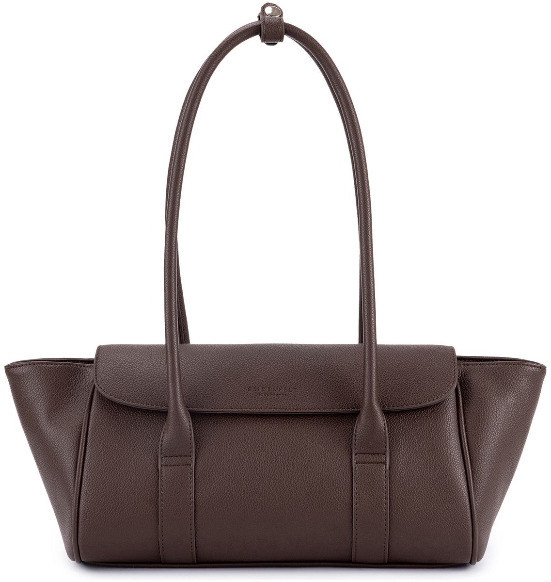 SEIDENFELT MANUFAKTUR schoudertas Nelma East-West Shoulder Bag Dark Brown donkerbruin