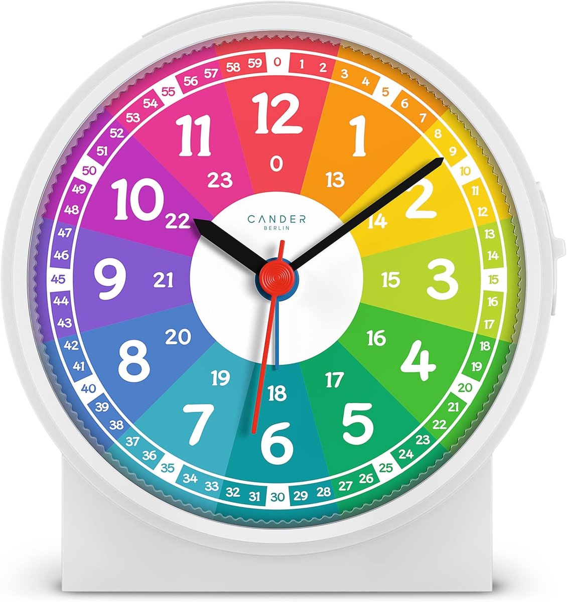 SnelShoppen - Kinderen Alarmklok Stille Tafelklok Snooze Functie Kleurvol LED Licht voor Jongens en Meisjes - 11 cm Diameter - Speelkamer Decoratie
