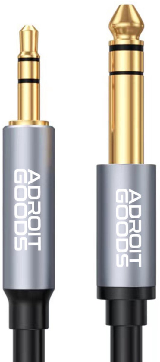 AdroitGoods 3.5mm naar 6.35mm Audio Kabel - AUX Stereo HiFi Kabel Voor Versterker Mixer Gitaar Laptop Audio Adapter Premium Geluidskabel - 3 m
