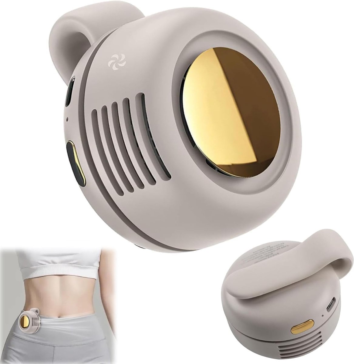 SnelShoppen - Draagbare Mini-Clip-Ventilator 3 Snelheden USB Oplaadbaar Stil Zonder Handgrepen Zakventilator voor Hals en Taille Ideaal voor Outdoor A