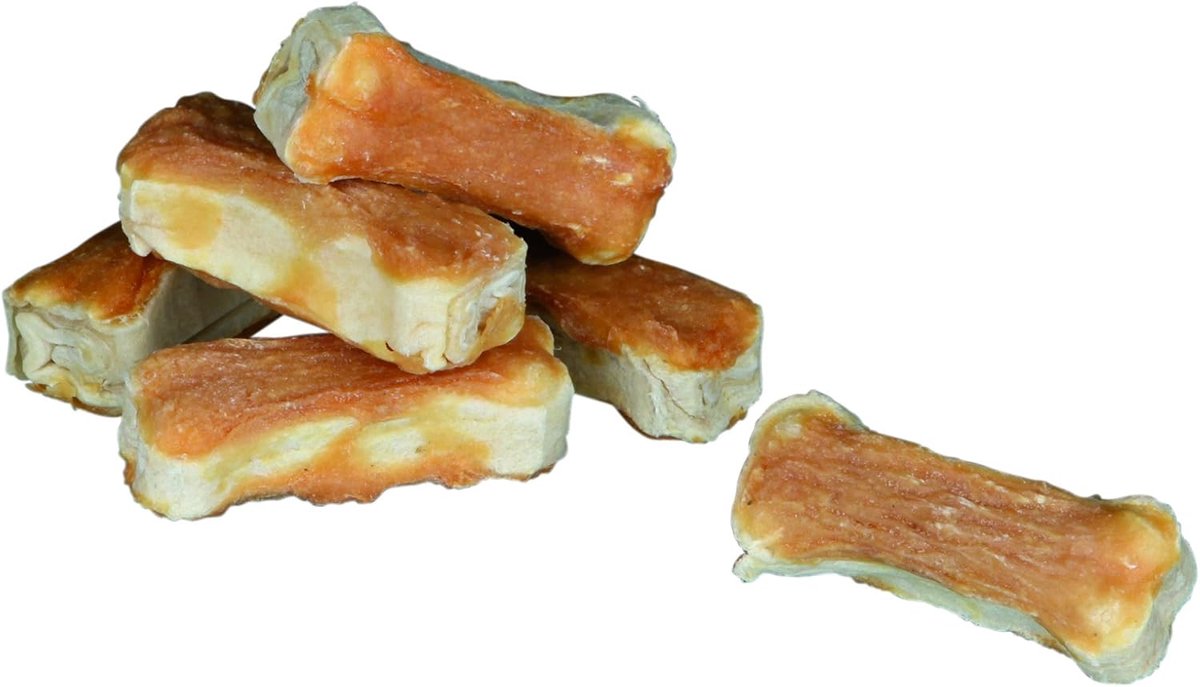 Thijox - Kauwbones met Kippen, 5 cm, 8 Stuks, Rundhuid Kauwsnacks voor Honden, Tandverzorging, Langdurig Kauwplezier, 120 g