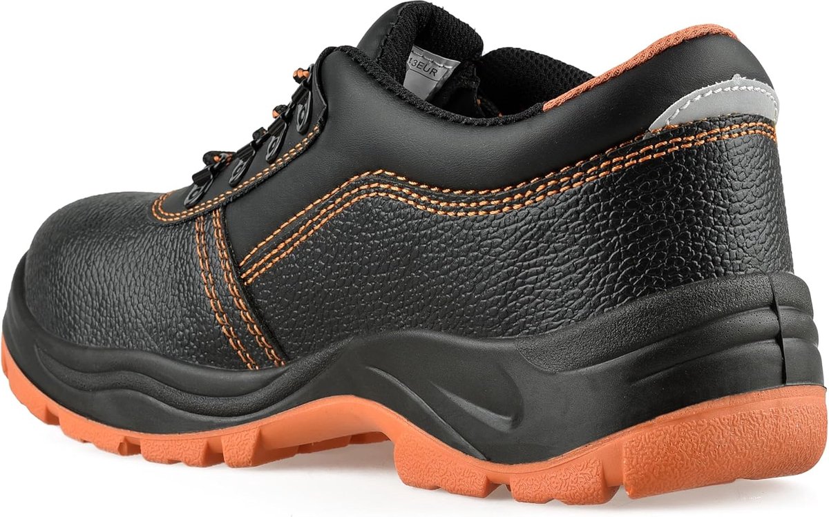 SnelShoppen - Heren Werkschoenen S3 Veiligheidsschoenen Waterdicht, Antislip, Hittebestendig, Ergonomisch, Zwart, Maat 42 EU voor Bouw, Industrie en W