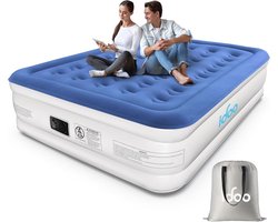 Thijox - iDOO Opblaasbaar Logeerbed 2 Persoons, Zelfopblazend met Ingebouwde Elektrische Pomp, Perfect voor Camping, Logeerpartijen en Tuinfeesten