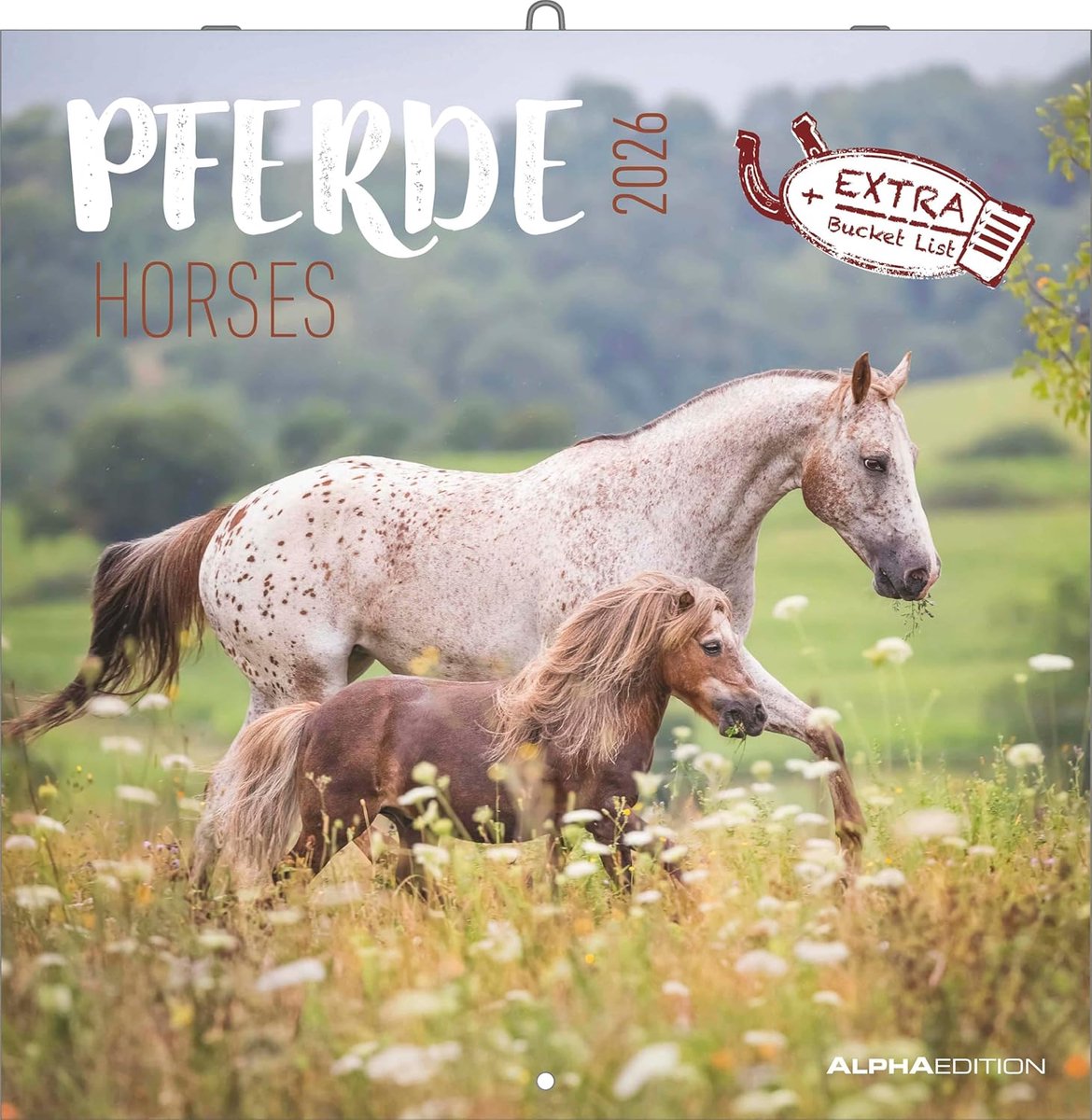 SnelShoppen - Wandkalender 2026 met Prachtige Paardenfoto's - 30x30 cm - Perfect voor Paardenvrienden - Inclusief Feestdagen & Vakantiedata - Ideaal v