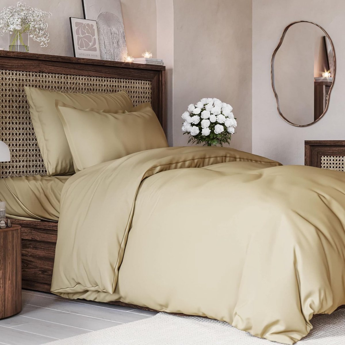 SnelShoppen - 3-delige dekbedovertrekset 200x200 cm - zachte microvezel polyester met ritssluiting en hoekbandjes - 2 kussenslopen 50x80 cm - OEKO-TEX