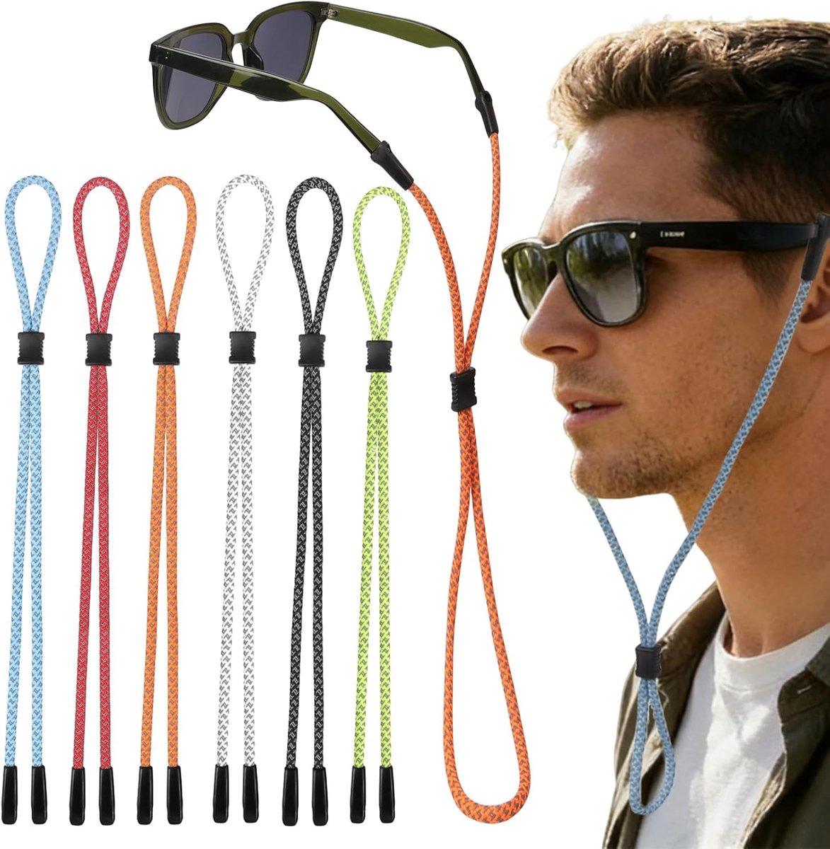 Thijox - HFDONGL Brilband - Verstelbare Brilkoord - Unisex - Voor Zonnebrillen en Leesbrillen - Comfortabel en Duurzaam - Ideaal voor Sport, Strand, e