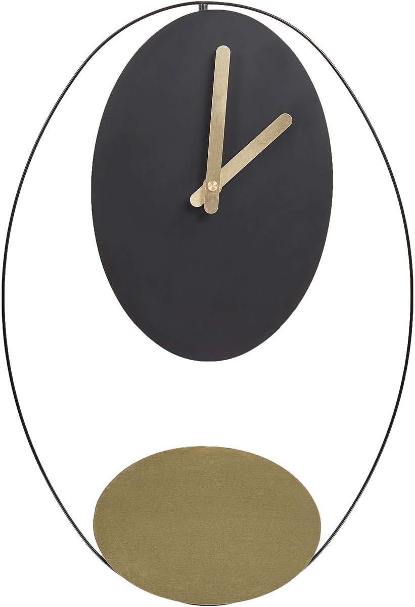 MANIGOD - Wandklok - Zwart/Goud - Staal