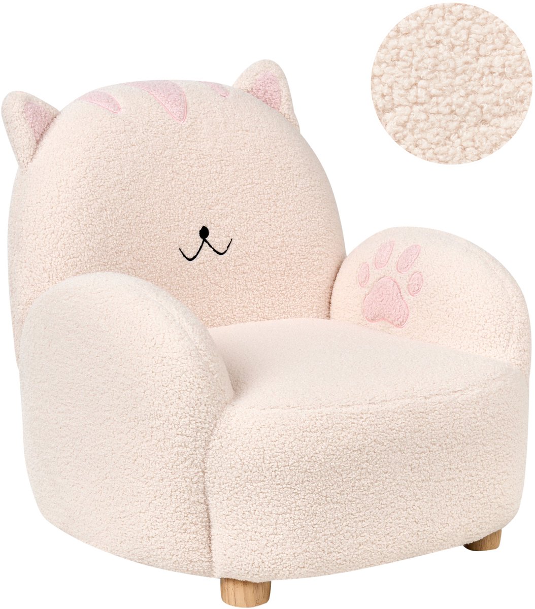 ZOAR - Kinderfauteuil - Off-white - Bouclé