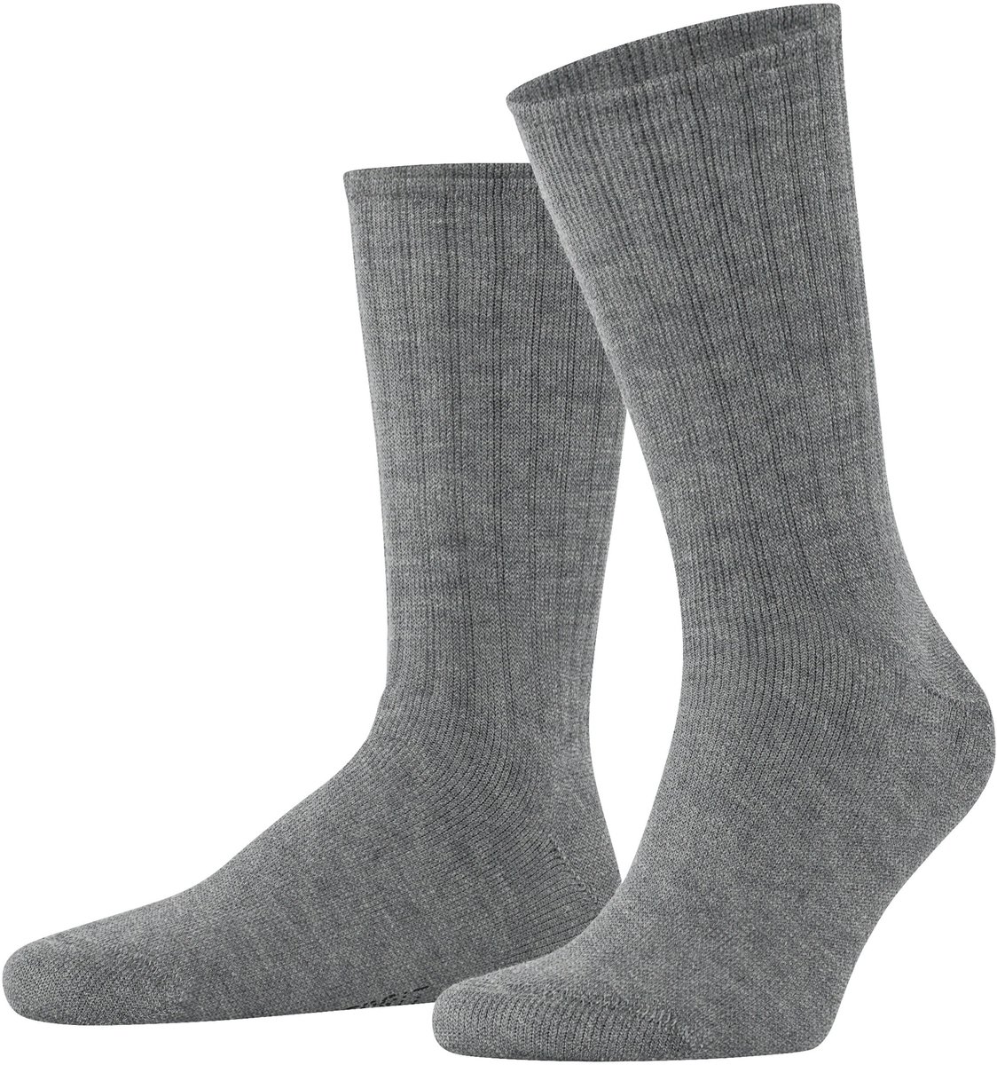 Esprit Rib Boot eenkleurig katoen sokken heren grijs - maat 39-42