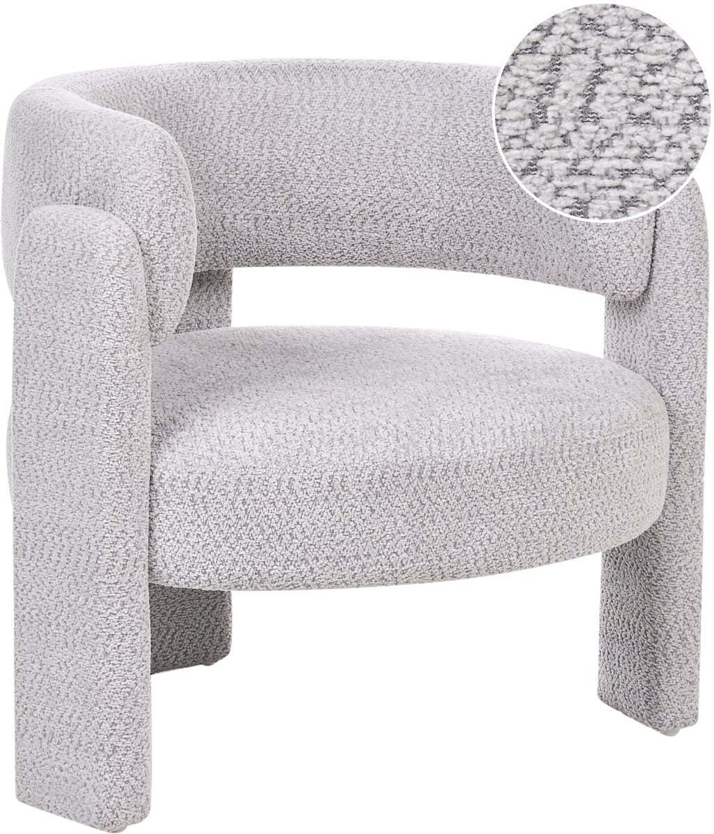 BUREA - Fauteuil - Lichtgrijs - Chenille