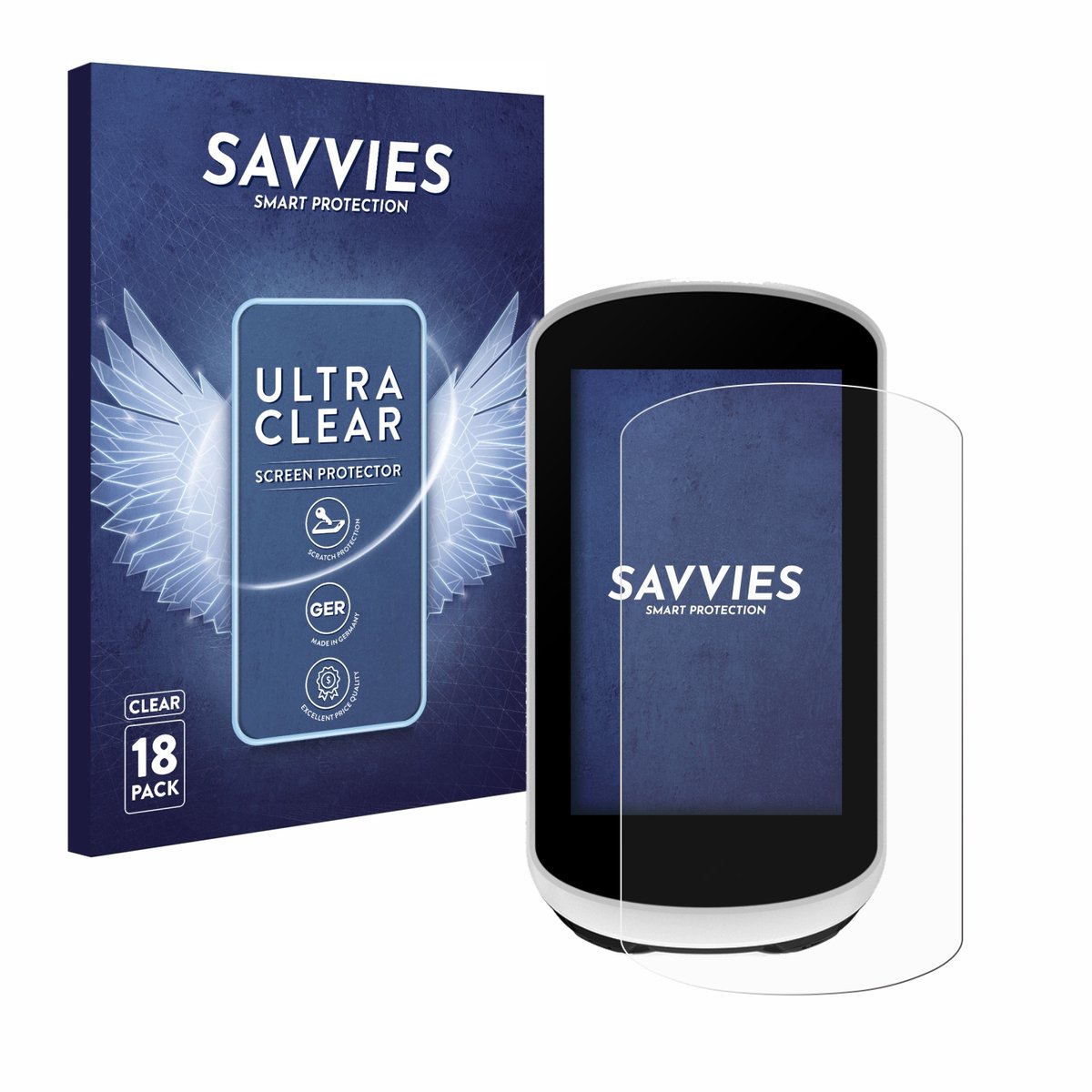 Savvies - Screenprotector voor Garmin Edge Explore 2 - Folie Beschermfolie transparant 18 Stuks